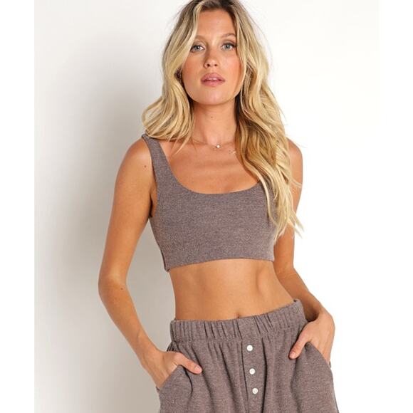 DONNI. Sweater Bra Top NEW Sz XS Pixie Pink Scoop Neck Super Soft Stretch - Picture 4 of 8